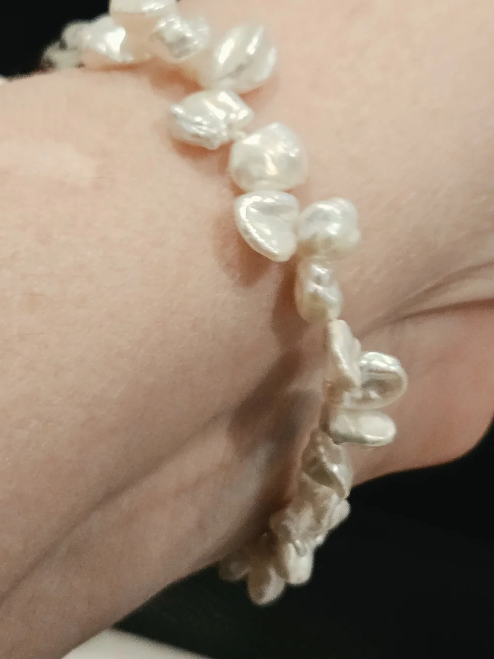 Teng Yue Freshwater Pearl Cluster Bracelet - Cream Pearl
